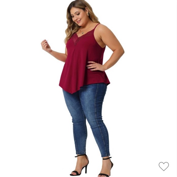 NWT Agnes Orinda spaghetti strap lace drape tank top - camisole - Picture 1 of 5